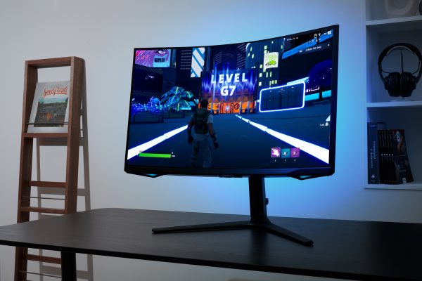 curved Odyssey monitor by Samsung